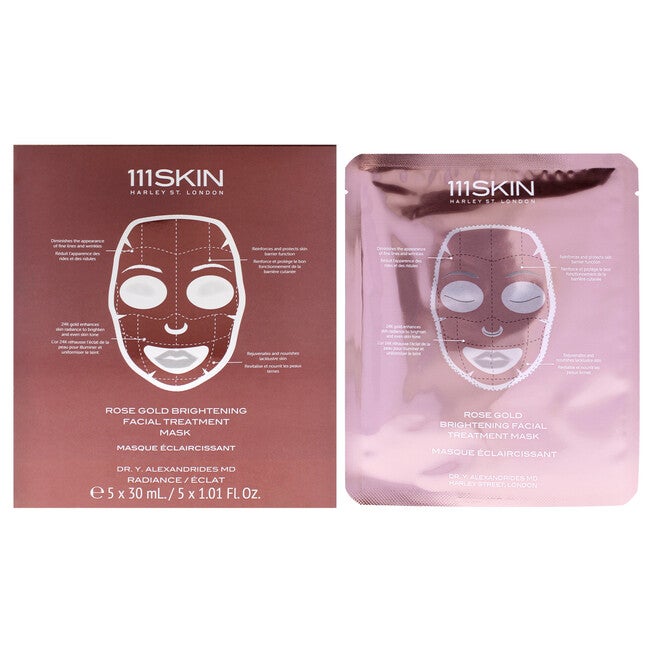 Rose Gold Brightening Facial Treatment Mask by 111Skin for Unisex - 5 Pc Mask, See Description, hi-res image number null