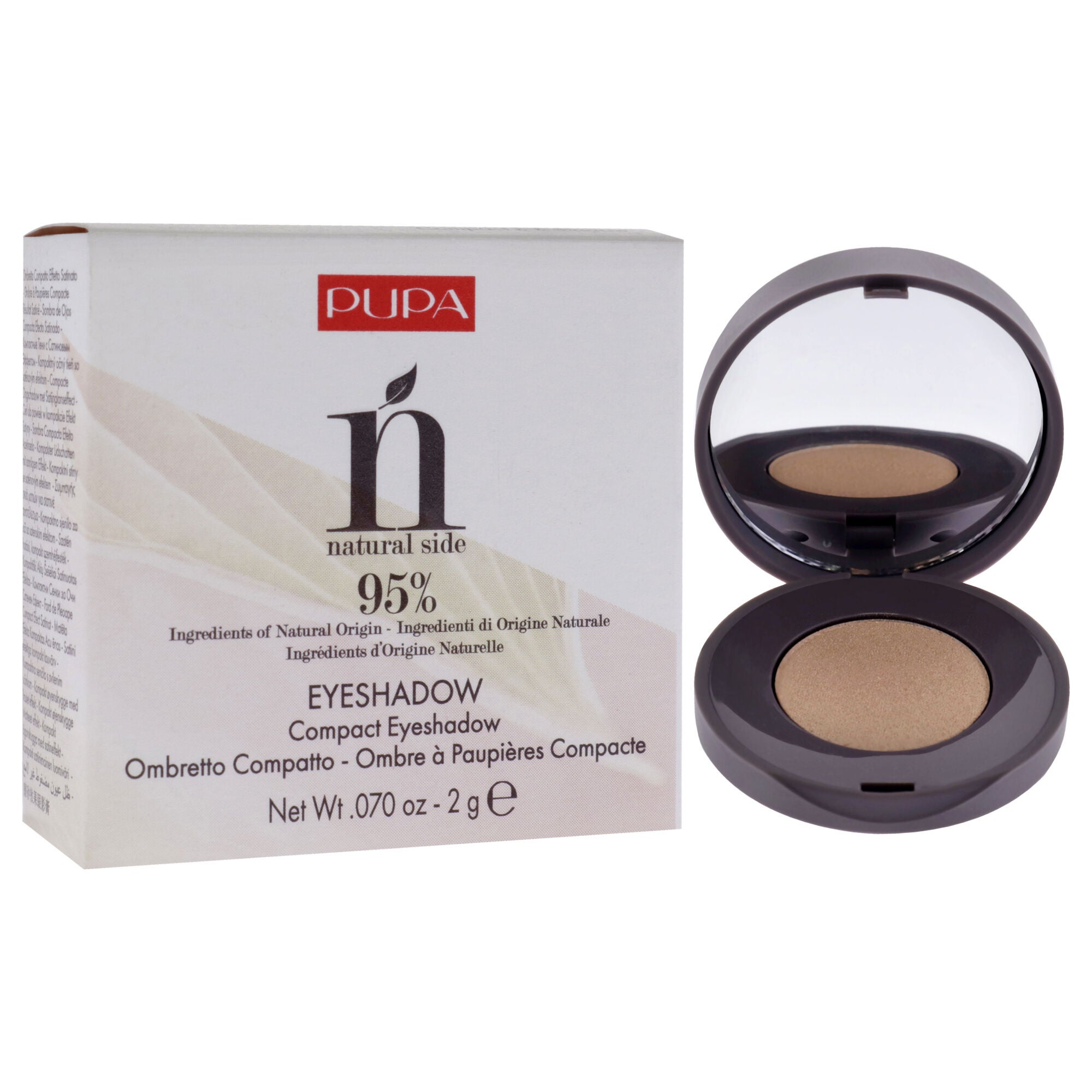 Natural Side Compact Eyeshadow - 004 Light Gold by Pupa Milano for Women - 0.07 oz Eye Shadow, See Description, alternate image number 1
