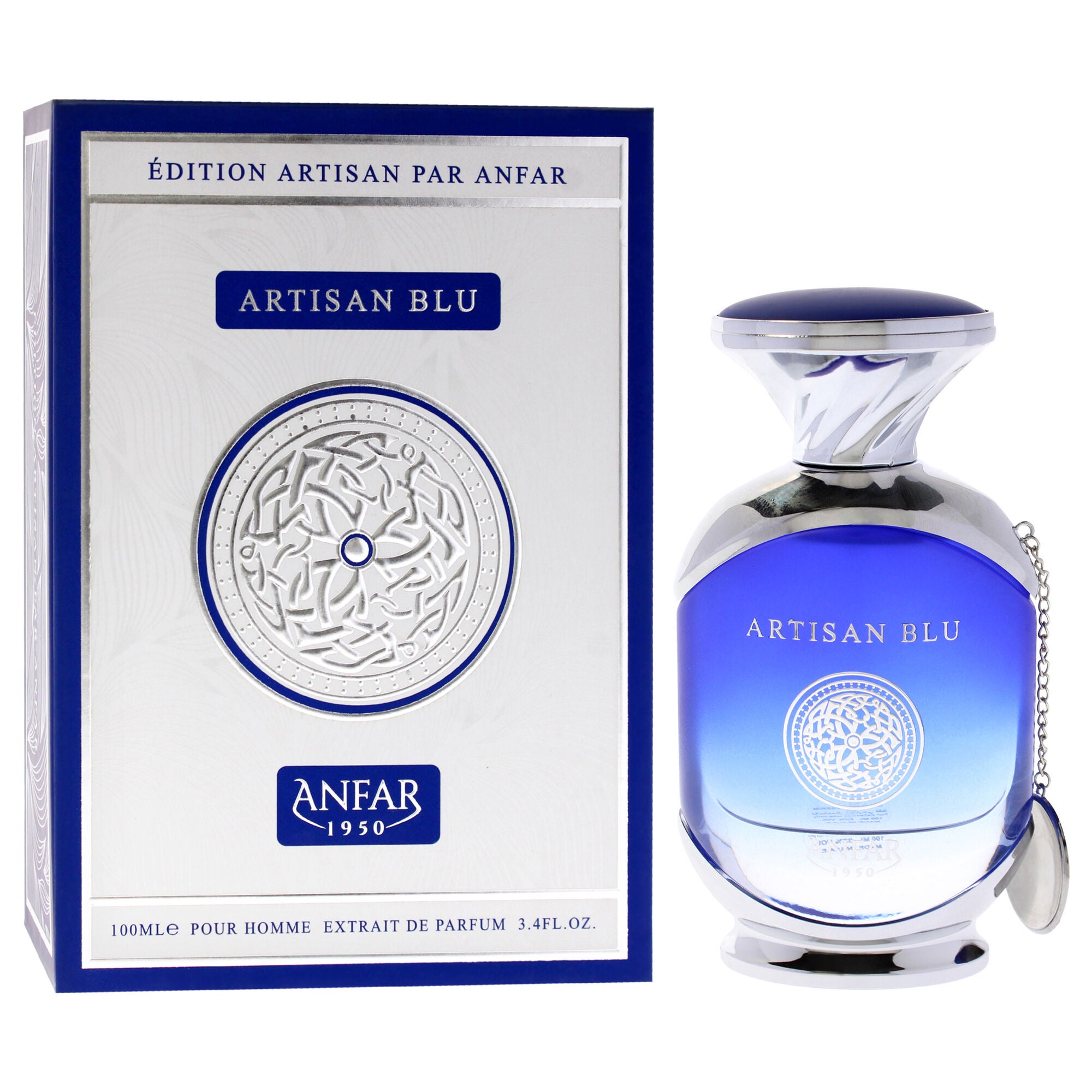 Artisan Edition - Blu by Anfar for Men - 3.4 oz Extrait De Parfum Spray, Clear, alternate image number 1