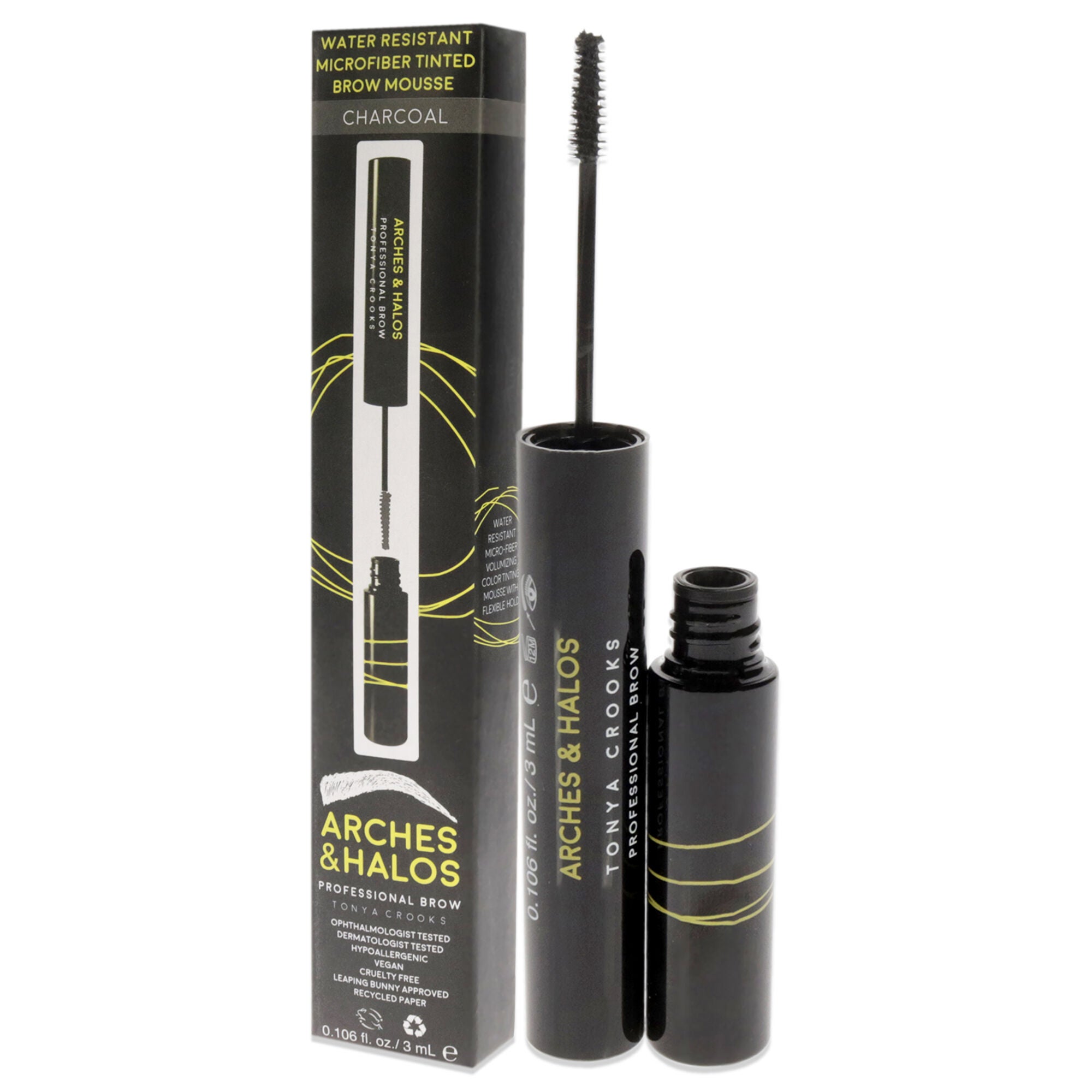 Microfiber Tinted Brow Mousse - Charcoal by Arches and Halos for Women - 0.106 oz Mousse, See Description, alternate image number 3
