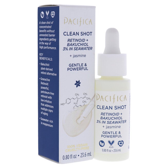 Clean Shot Retinoid and Bakuchiol 3 Percent In Seawater by Pacifica for Unisex - 0.8 oz Serum, See Description, alternate image number 2