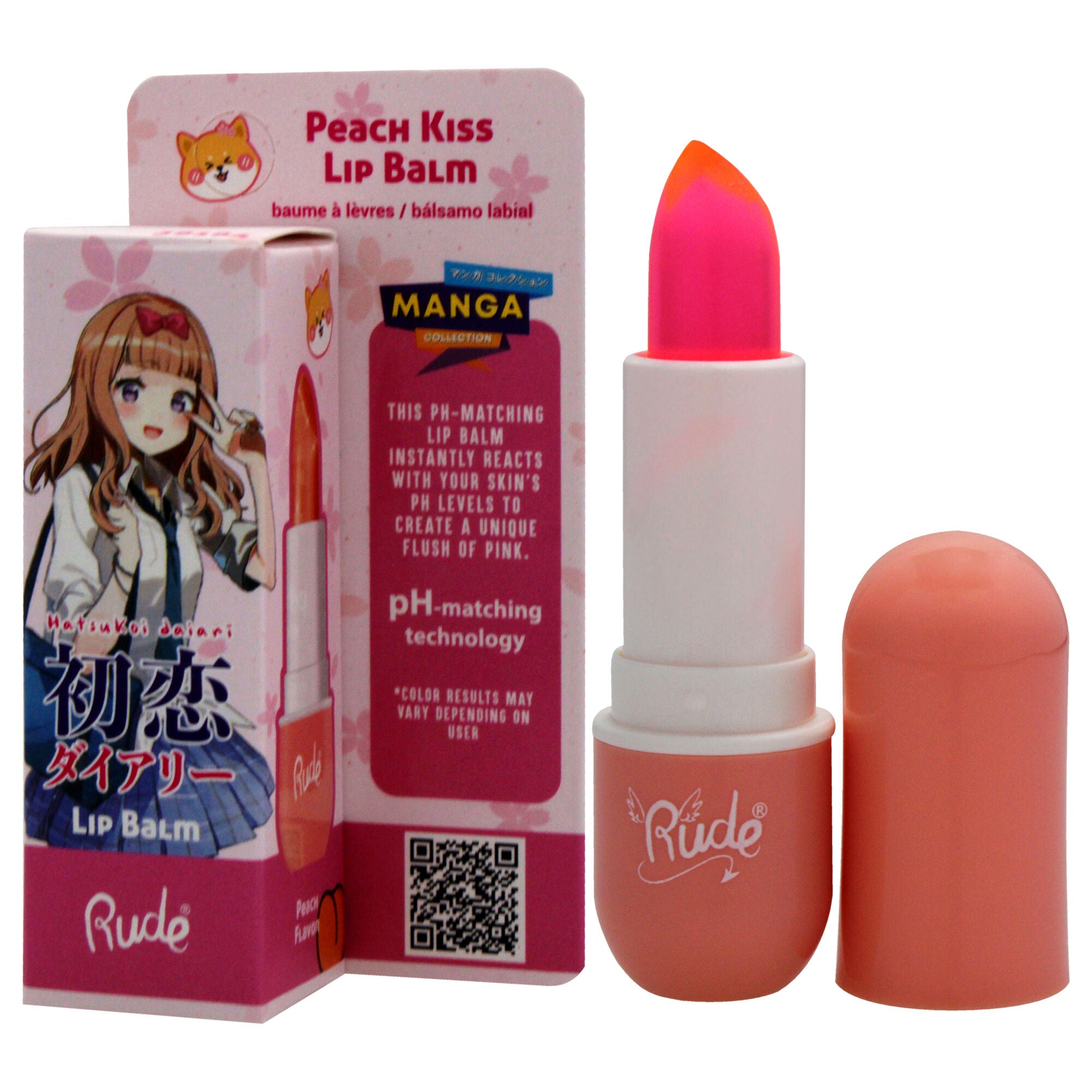 Manga Collection Lip Balm - Peach Kiss by Rude Cosmetics for Women - 0.123 oz Lip Balm, See Description, alternate image number 3