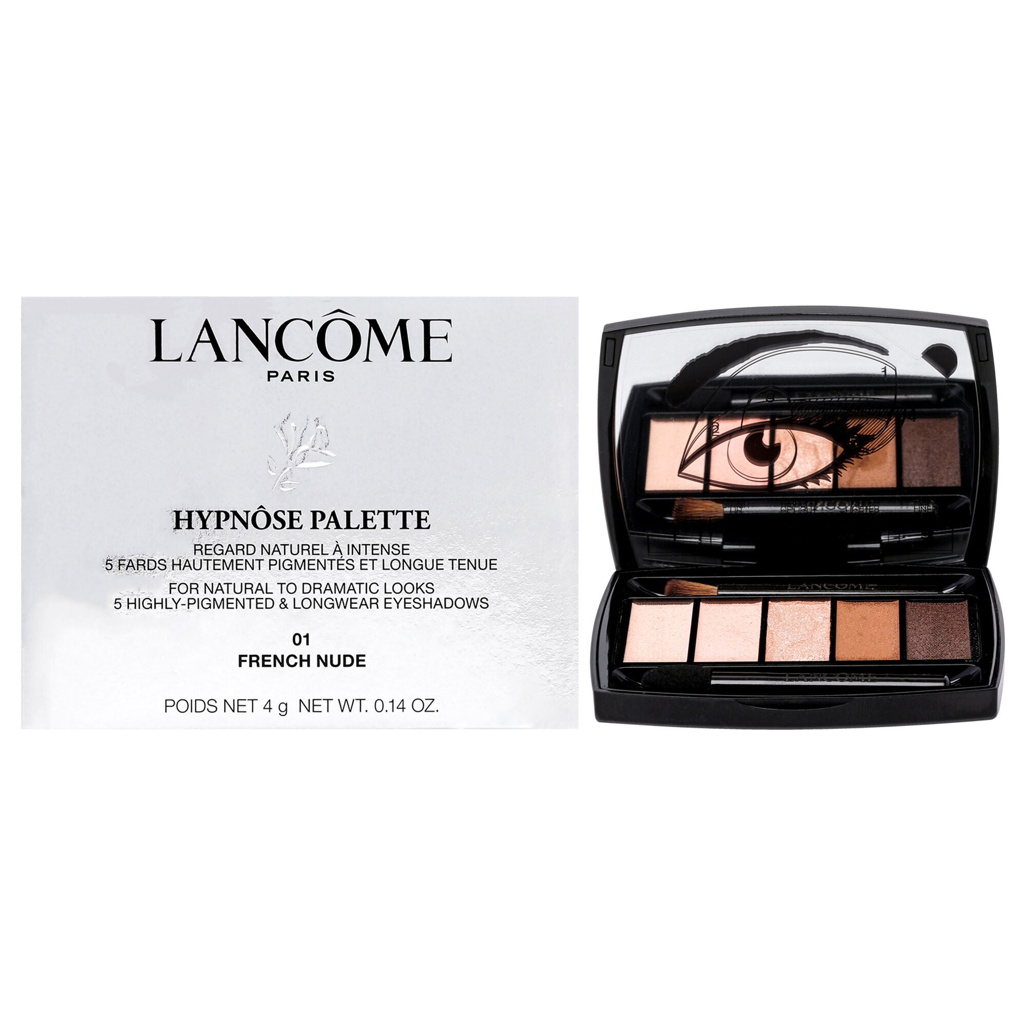 Hypnose 5-Color Eyeshadow Palette - 01 French Nude by Lancome for Women - 0.14 oz Eyeshadow, See Description, hi-res image number 0