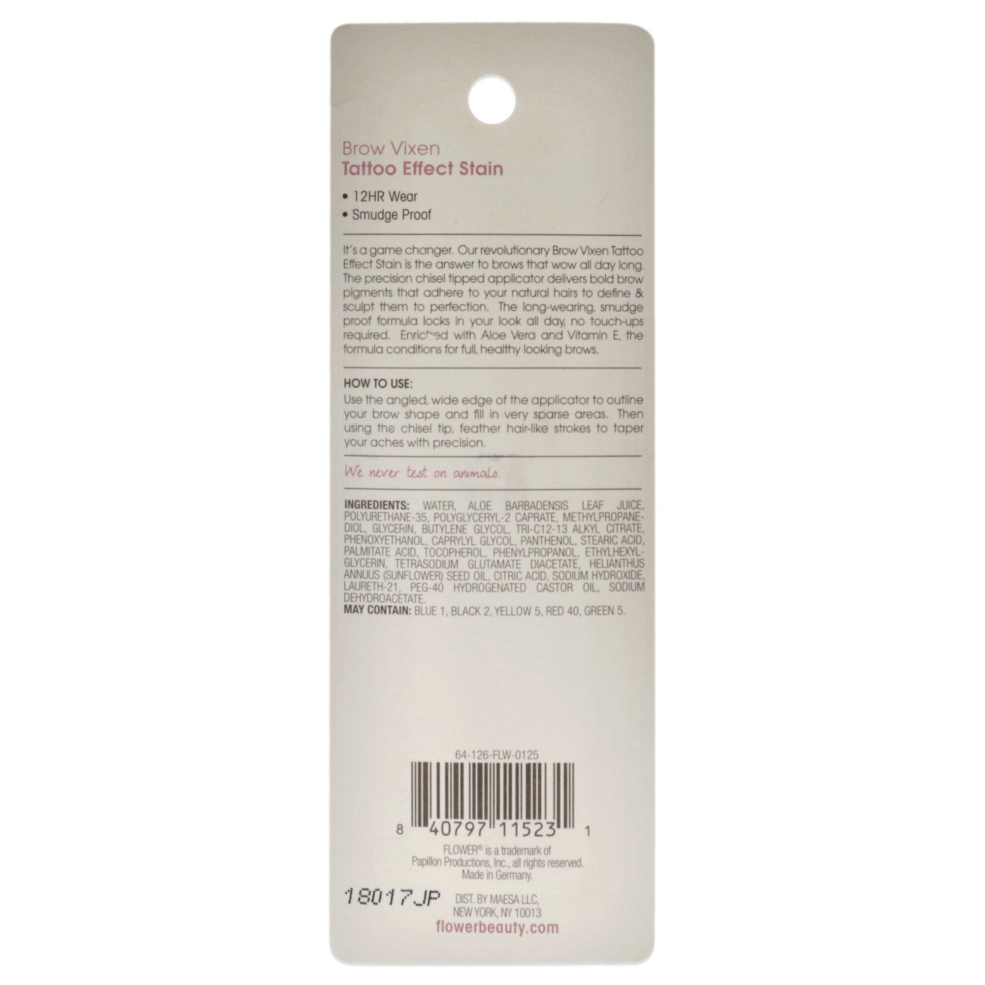 Brow Vixen Tattoo Effect Brow Stain - BV1 Blonde by Flower Beauty for Women - 0.034 oz Eyebrow, See Description, alternate image number 2