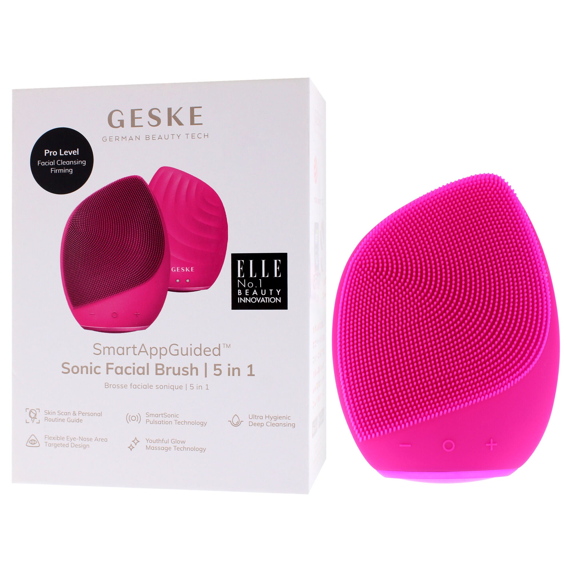 Sonic Facial Brush 5 in 1 - Magenta by Geske for Women - 1 Pc Brush, See Description, alternate image number 2