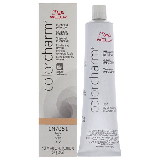 Color Charm Permanent Gel - 1N 051 Black by Wella for Unisex - 2 oz Hair Color, NA, hi-res image number null