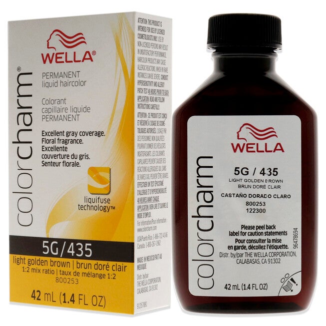 Color Charm Permanent Liquid Hair Color - 435 5G Light Golden Brown by Wella for Unisex - 1.42 oz Hair Color, NA, alternate image number null