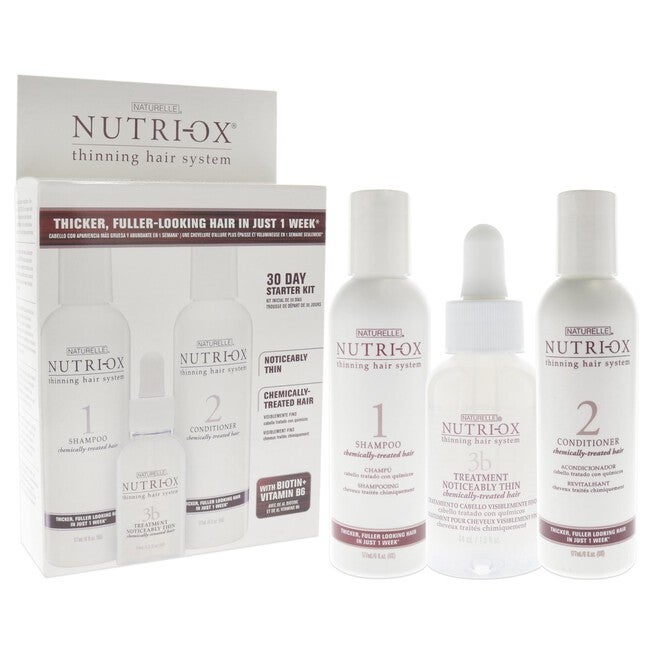 Extremely Thin Chemically Treated Hair Starter Kit by Nutri-Ox for Unisex - 3 Pc Gift Set 6oz Shampoo, 6oz Conditioner, 1.5oz Treatment, , alternate image number 7