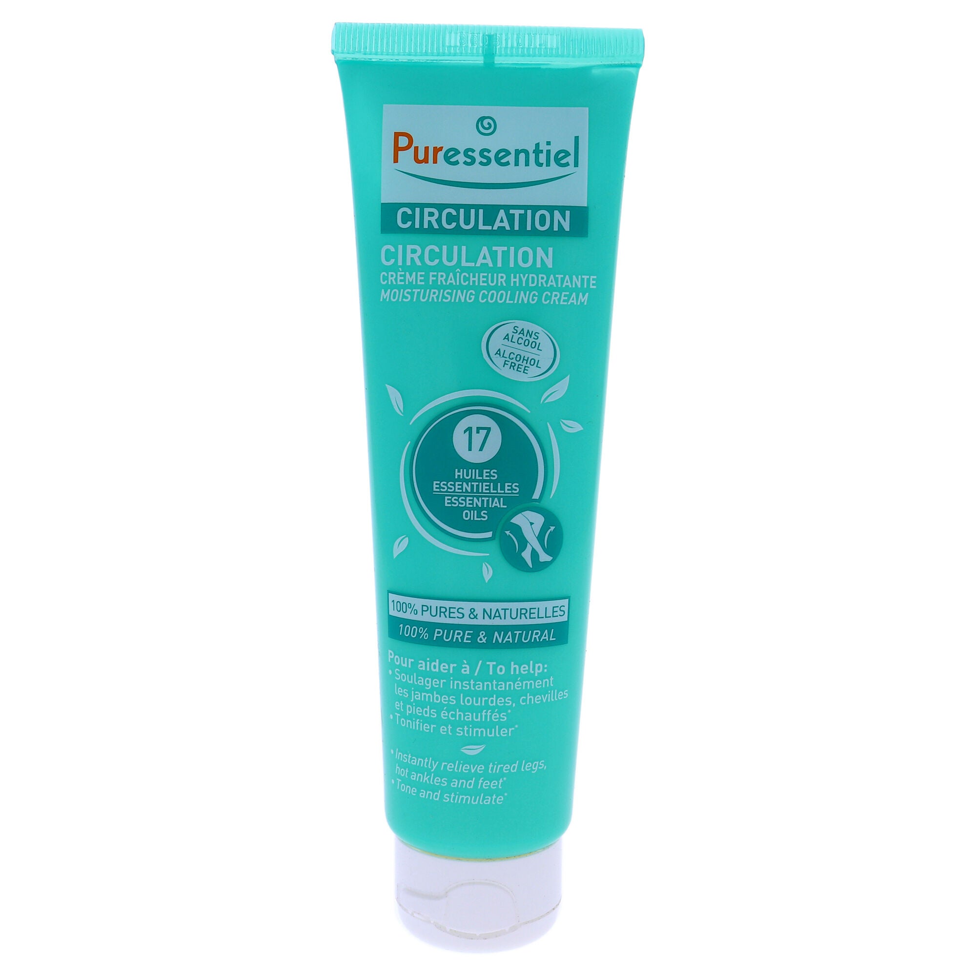 Circulation Moisturising Cooling Cream by Puressentiel for Unisex - 3.4 oz Cream, See Description, hi-res image number 0