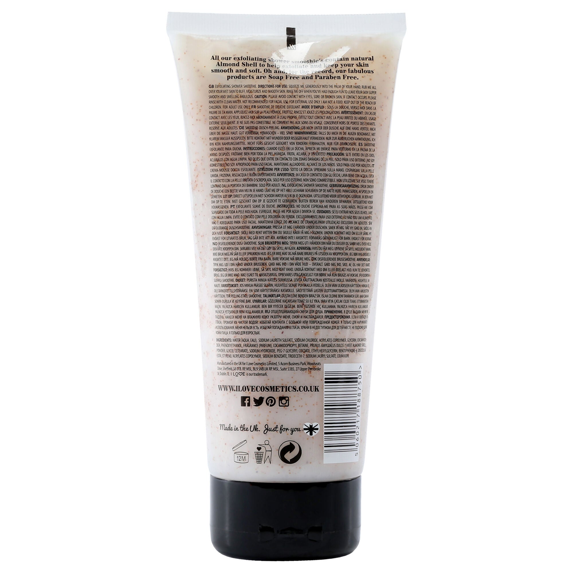 Exfoliating Shower Smoothie - Coconut and Cream by I Love Cosmetics for Women - 6.8 oz Exfoliator, See Description, alternate image number 2