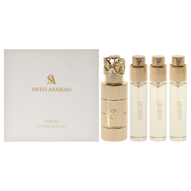 Oud 07 by Swiss Arabian for Unisex - 4 Pc Mini Gift Set 3 x 1oz Perfume Spray, Metal Case, NA, hi-res image number null