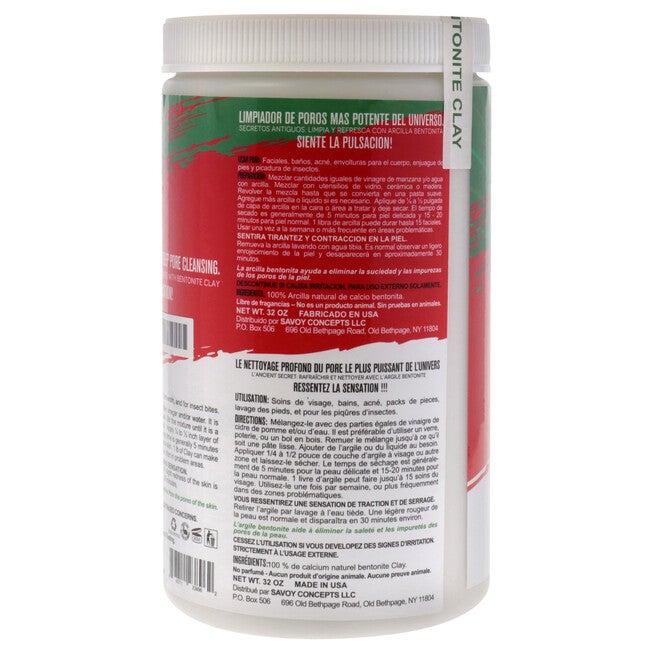 Powerful Deep Pore Cleansing Calcium Bentonite Clay by Mayan Magic Mud for Unisex - 32 oz Cleanser, , alternate image number null