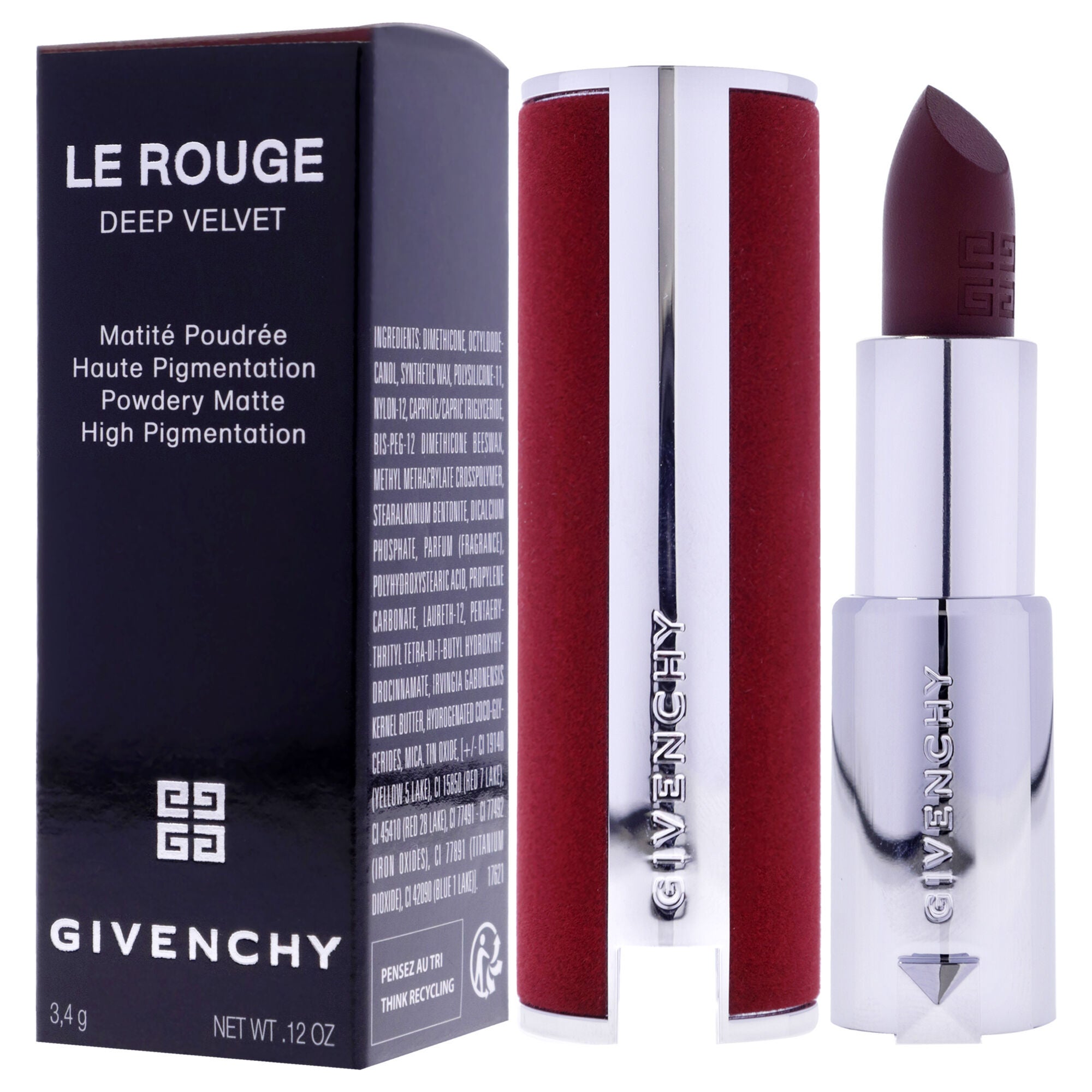 Le Rouge Deep Velvet Matte Lipstick - 38 Grenat Fume by Givenchy for Women - 0.12 oz Lipstick, , alternate image number 8