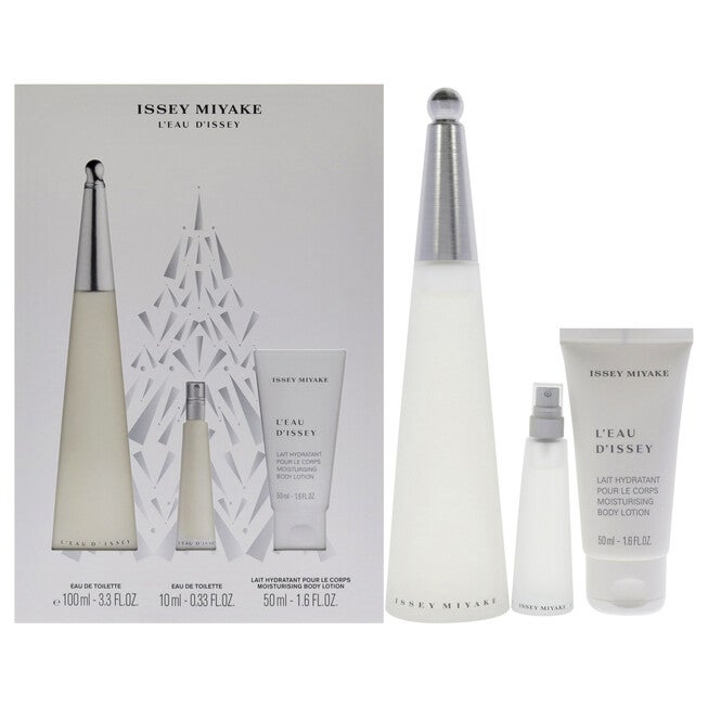 Leau Dissey by Issey Miyake for Women - 3 Pc Gift Set 3.3oz EDT Spray, 0.33oz EDT Spray, 1.6oz Body L, NA, hi-res image number null