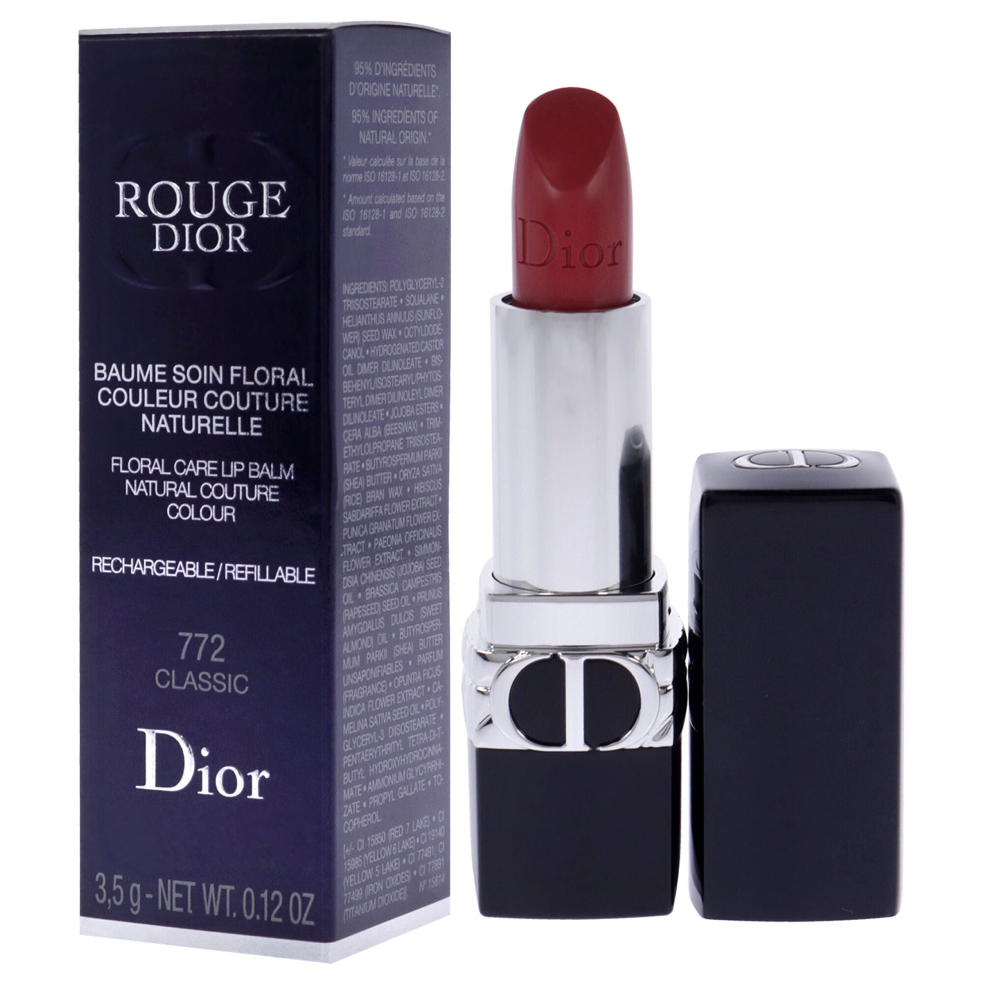 Rouge Dior Floral Care Lip Balm Satin - 772 Classic by Christian Dior for Women - 0.12 oz Lip Balm (Refillable), , alternate image number 7
