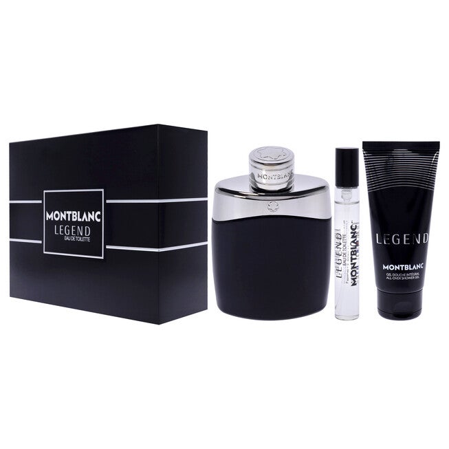 Mont Blanc Legend by Mont Blanc for Men - 3 Pc Gift Set 3.3oz EDT Spray, 0.25oz EDT Spray, 3.3oz All-Over Shower Gel, NA, alternate image number null