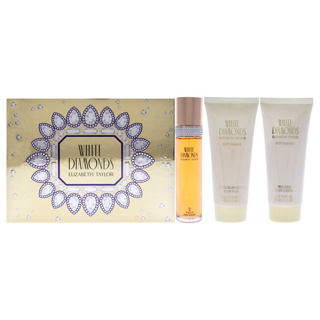 White Diamonds by Elizabeth Taylor for Women - 3 Pc Gift Set 3.3oz EDT Spray, 3.3oz Body Lotion, 3.3oz Body Wash, NA, hi-res image number null