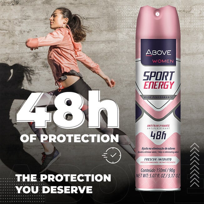 48 Hours Sport Energy Antiperspirant Deodorant by Above for Women - 3.17 oz Deodorant Spray - Pack of 4, NA, alternate image number null