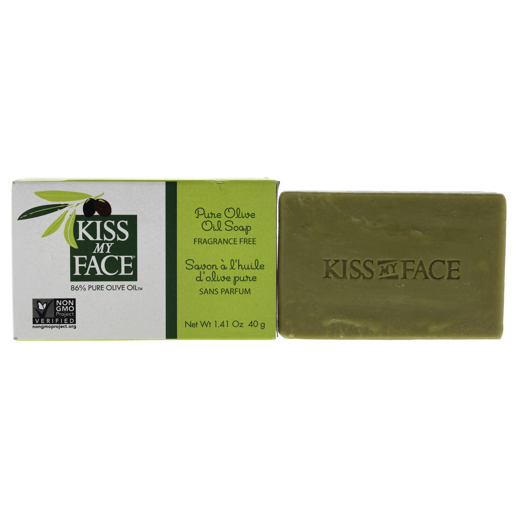 Pure Olive Oil Bar Soap by Kiss My Face for Unisex - 1.41 oz Soap, See Description, hi-res image number 0