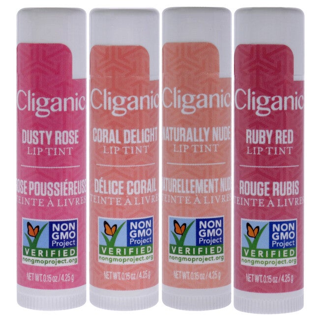 Non-GMO Tinted Lip Balm by Cliganic for Unisex - 4 Pc 0.15oz, NA, alternate image number null