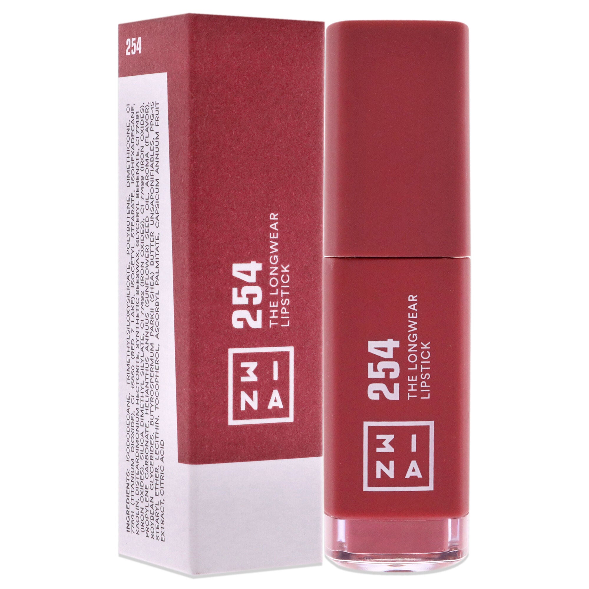 The Longwear Lipstick - 254 Dark Pink Nude by 3INA for Women - 0.20 oz Lipstick, , alternate image number 6