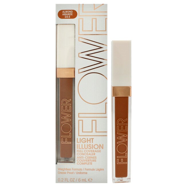 Light Illusion Full Coverage Concealer - D3.5 Almond by Flower Beauty for Women - 0.2 oz Concealer, NA, hi-res image number null