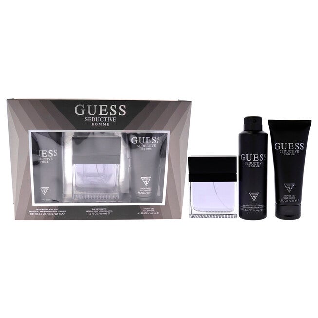Seductive by Guess for Men - 3 Pc Gift Set 3.4oz EDT Spray, 6oz Deodorizing Body Spray, 6.7oz Shower Gel, , alternate image number null