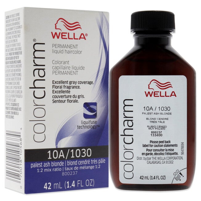 Color Charm Permanent Liquid Hair Color - 1030 10A Palest Ash Blonde by Wella for Unisex - 1.42 oz Hair Color, NA, alternate image number null