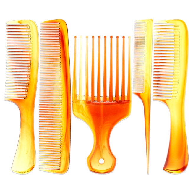 Assorted Tortoise Comb Set by Aristocrat for Unisex - 5 Pc Comb, See Description, alternate image number 1