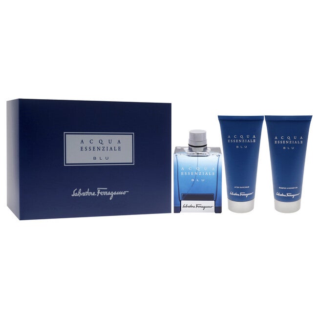 Acqua Essenziale Blu by Salvatore Ferragamo for Men - 3 Pc Gift Set 3.4oz EDT Spray, 3.4oz Shower Gel, 3.4oz After Shave Balm, NA, alternate image number null