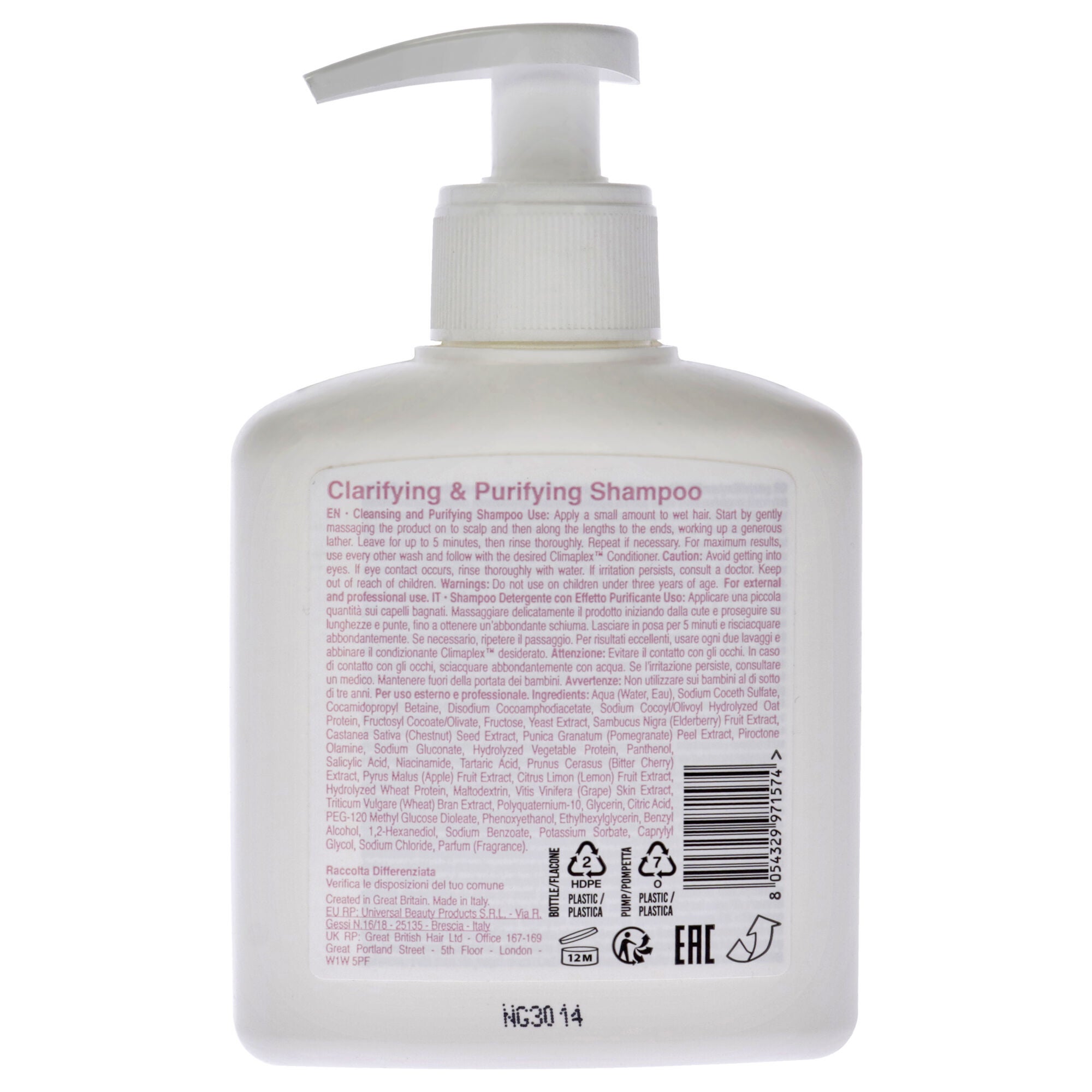 Clarifying and Purifying Shampoo by Climaplex for Unisex - 8.45 oz Shampoo, See Description, alternate image number 2