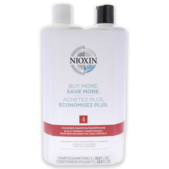 System 4 Kit by Nioxin for Unisex - 2 Pc 33.8 oz Shampoo, Conditioner, NA, hi-res image number null