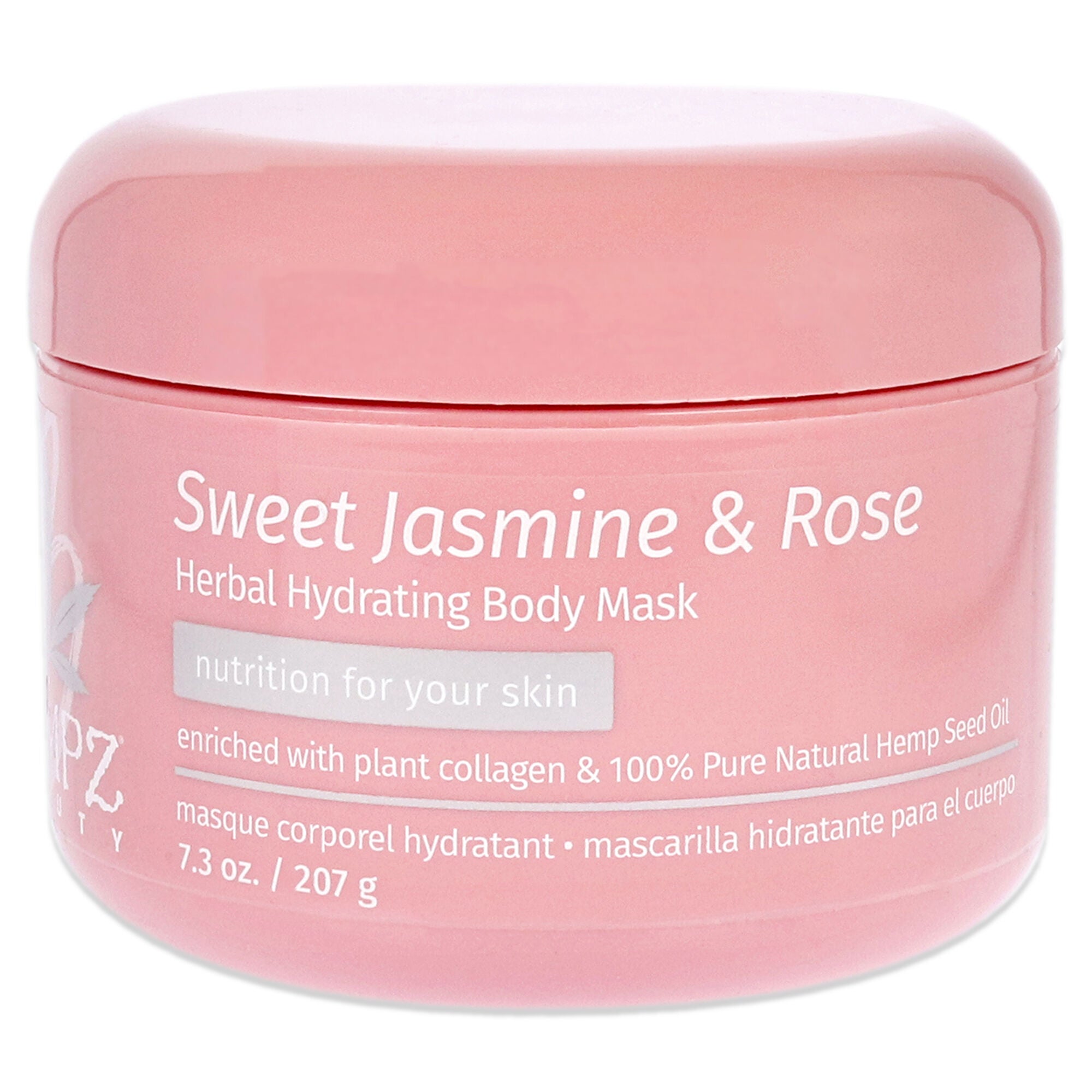 Sweet Jasmine and Rose Collagen Infused Herbal Body Mask by Hempz for Unisex - 7.3 oz Mask, See Description, hi-res image number 0