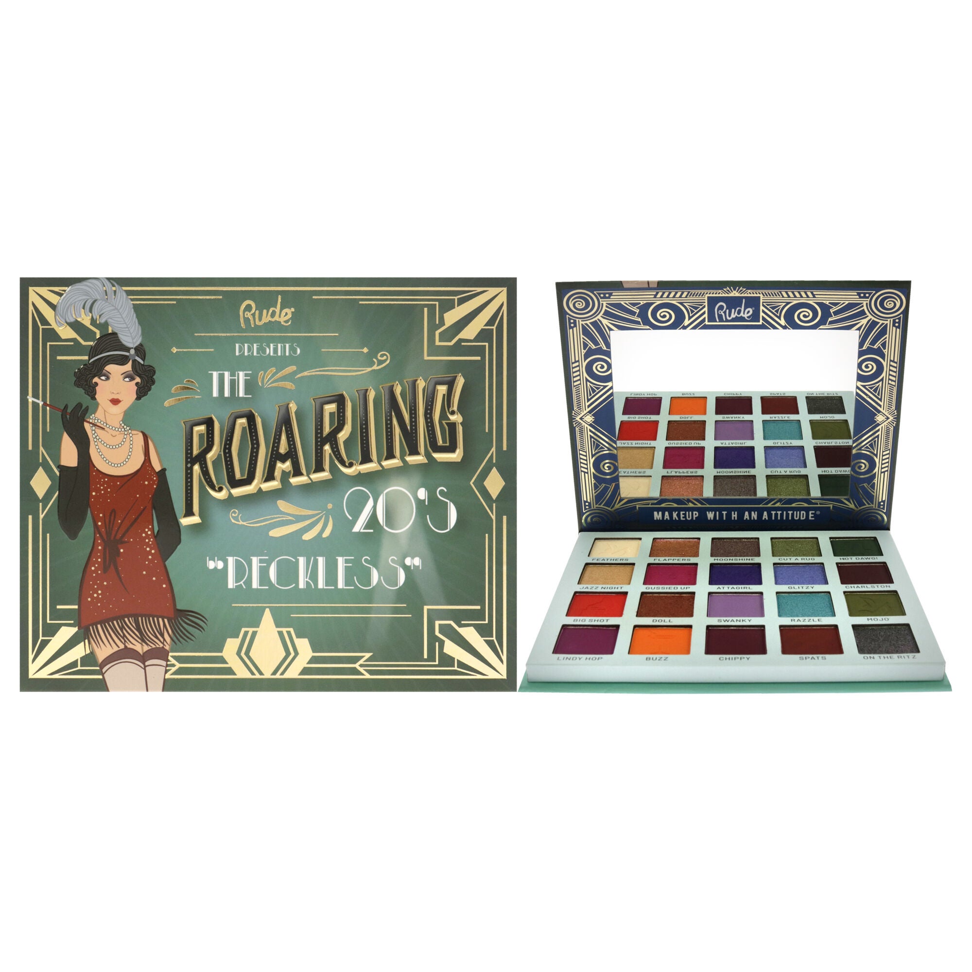The Roaring 20s Eyeshadow Palette - Reckless by Rude Cosmetics for Women - 1.06 oz Eye Shadow, See Description, hi-res image number 0