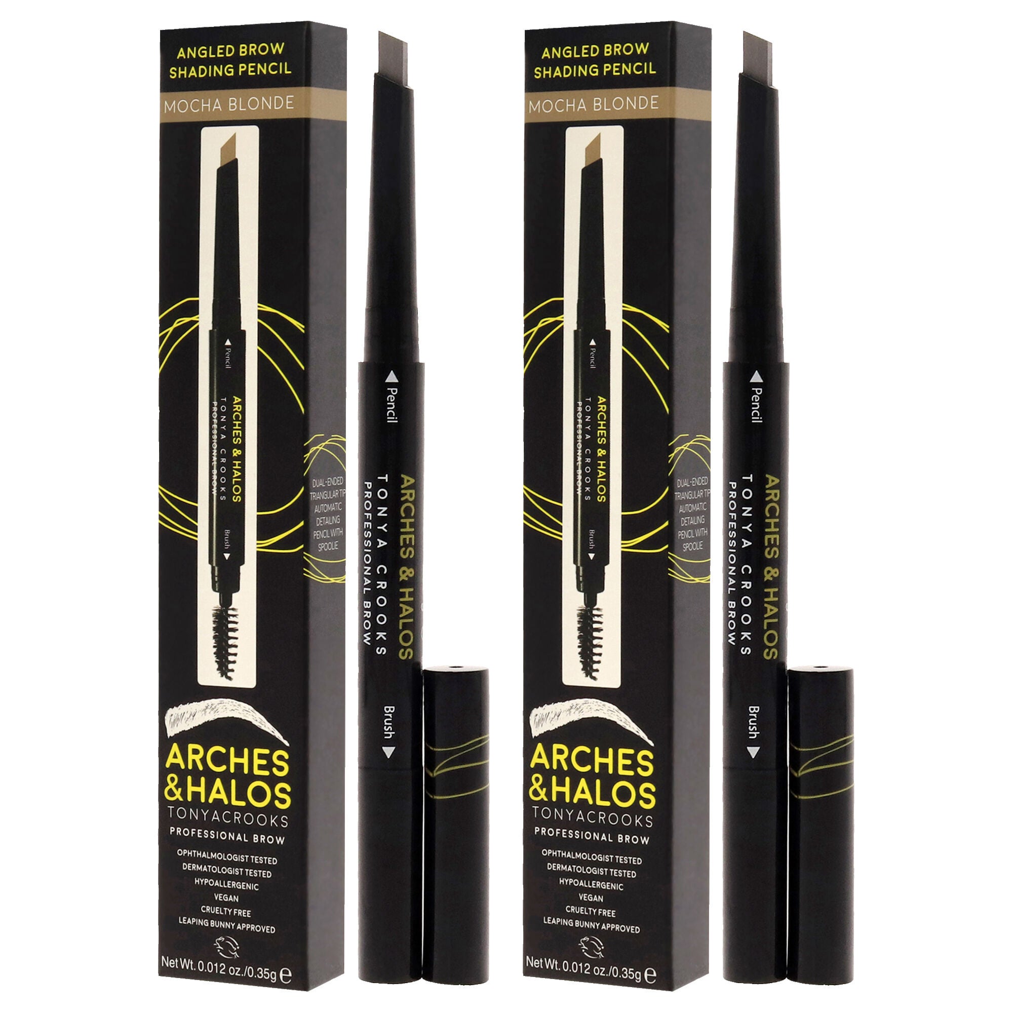 Angled Brow Shading Pencil - Mocha Blonde by Arches and Halos for Women - 0.012 oz Eyebrow Pencil - Pack of 2, See Description, alternate image number 2
