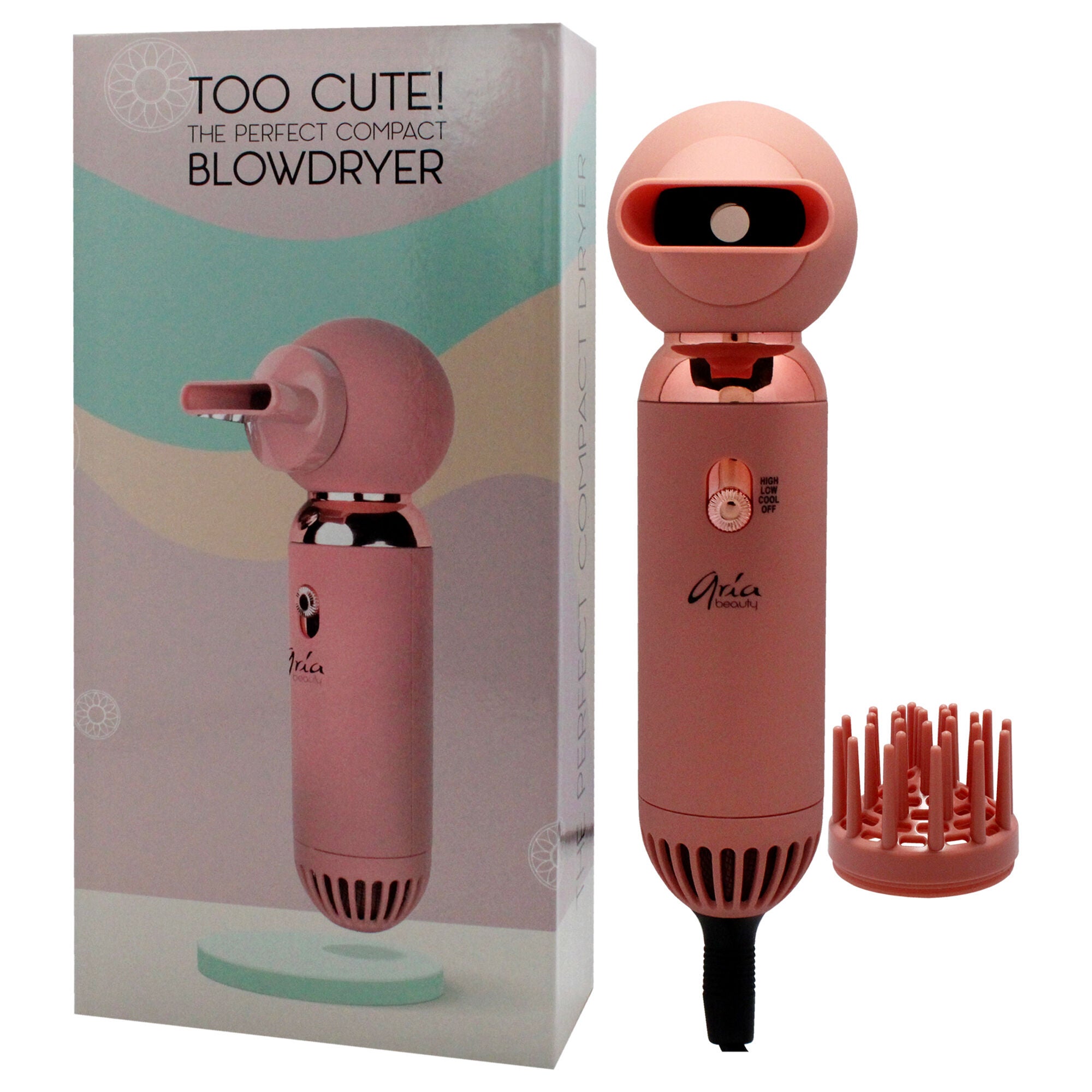 Too Cute Compact Blowdryer - Rose Gold by Aria Beauty for Women - 1 Pc Hair Dryer, See Description, alternate image number 3