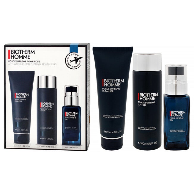Biotherm Homme Force Supreme Power Set by Biotherm for Men - 3 Pc 4.22oz Force Supreme Cleanser, 6.76oz Force Supreme Lotion, 1.69oz Force Supreme Gel, NA, alternate image number null