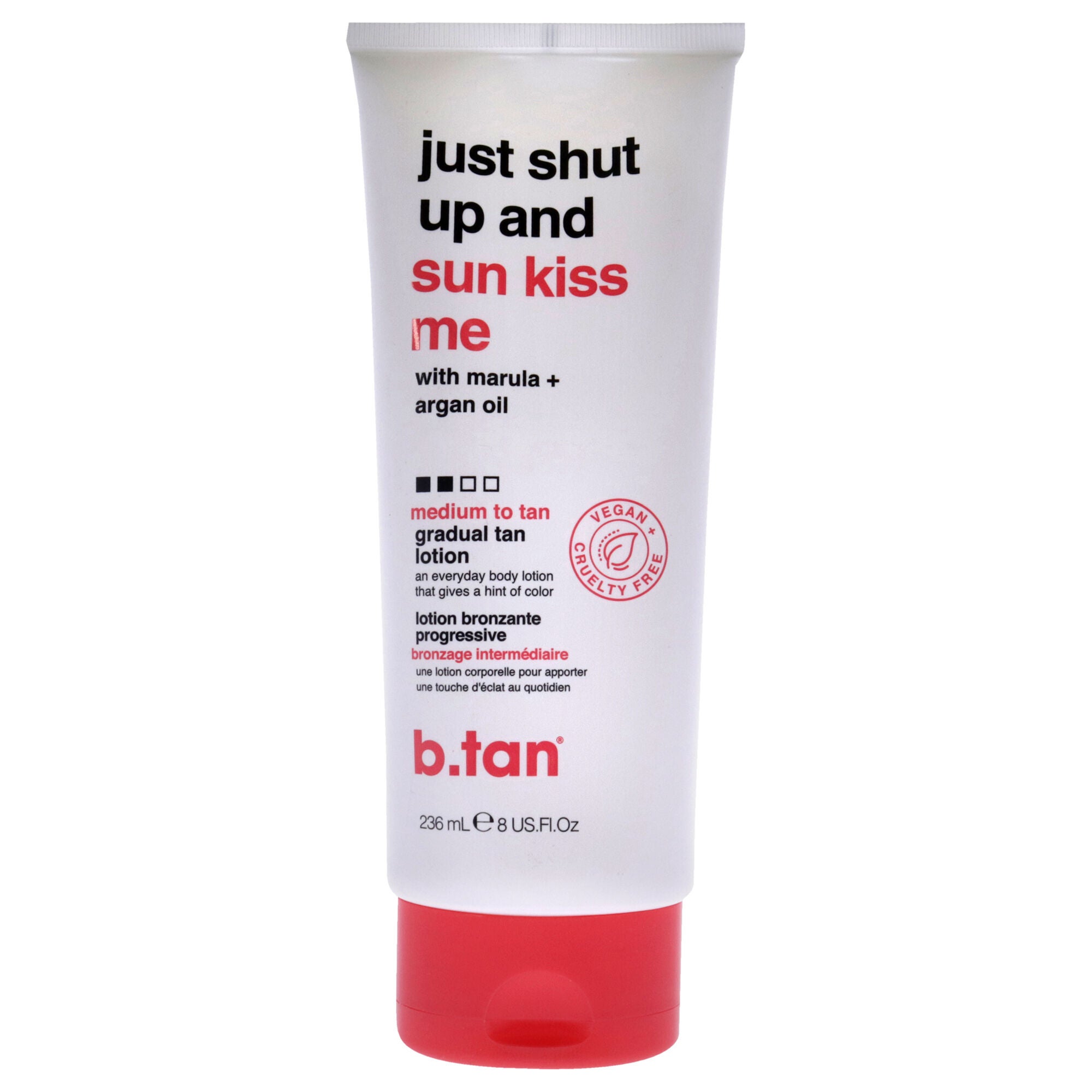 Just Shut Up and Sun kiss Me Gradual Tan Lotion by B.Tan for Unisex - 8 oz Bronzer, See Description, hi-res image number 0