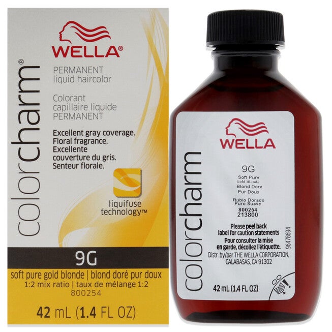 Color Charm Permanent Liquid Hair Color - 9G Soft Pure Gold Blonde by Wella for Unisex - 1.42 oz Hair Color, NA, hi-res image number null