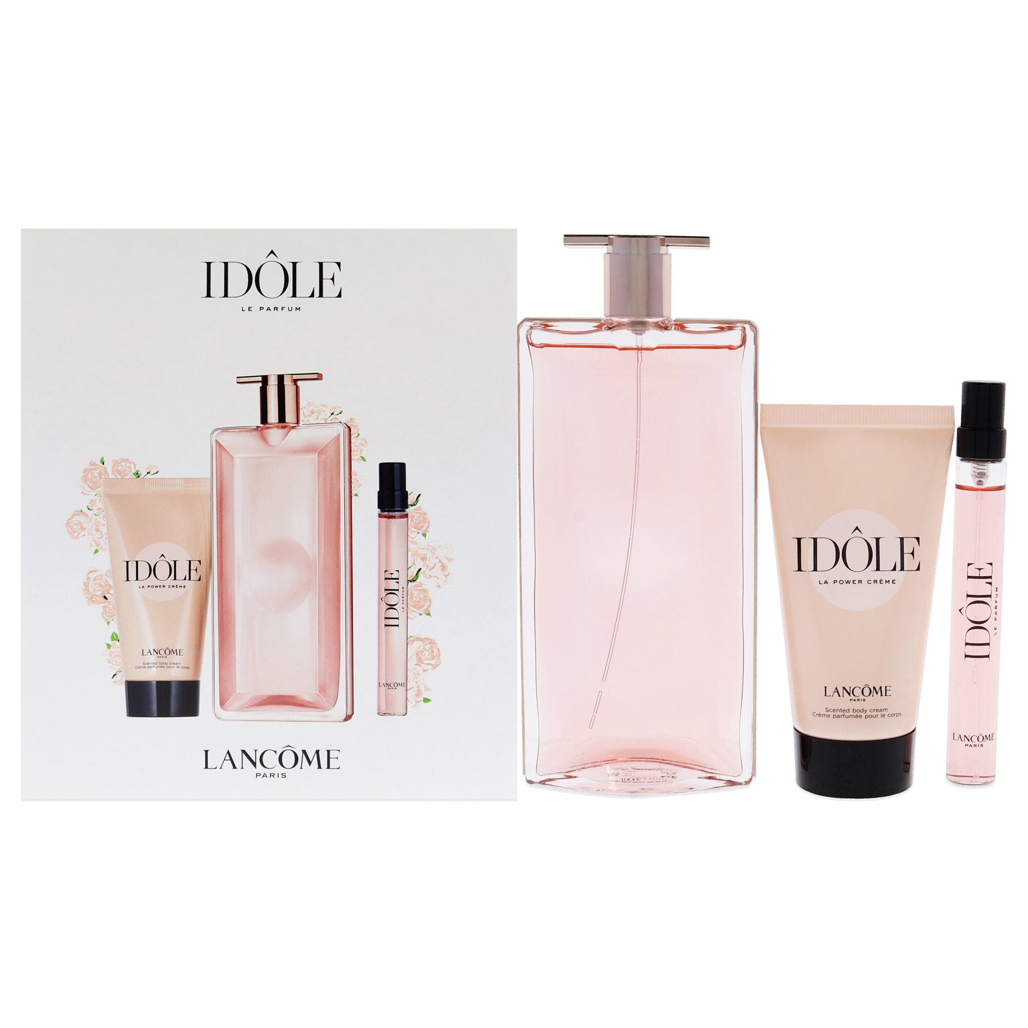 Idole by Lancome for Women - 3 Pc Gift Set 1.7oz EDP Spray, 1.6oz Body Cream, 0.34oz Le Parfum Spray, See Description, hi-res image number 0