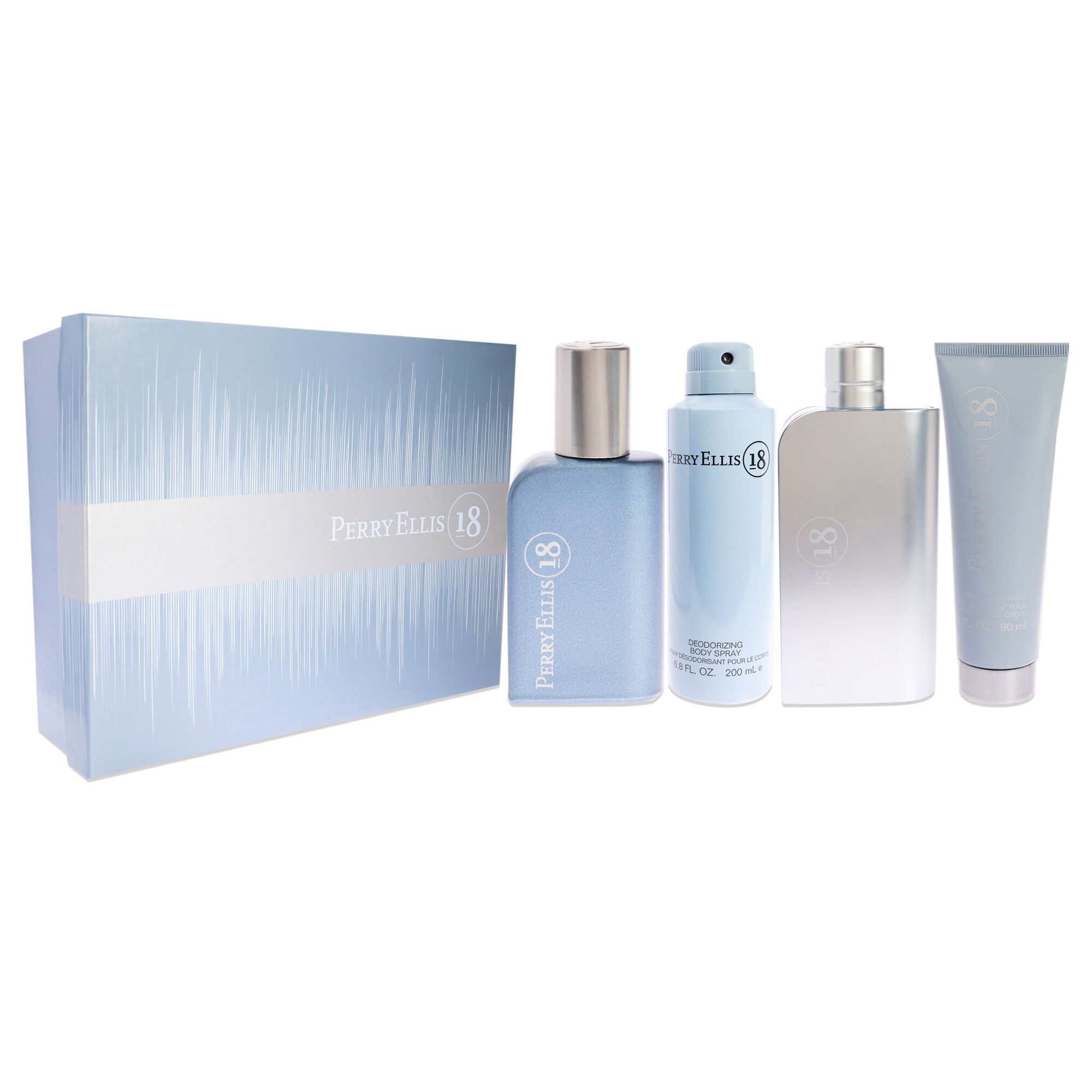 Perry Ellis 18 by Perry Ellis for Men - 4 Pc Gift Set 3.4oz EDT Spray, 0.25oz EDT Spray, 6oz Body Spray, 3oz Hair and Body Wash, , alternate image number 6