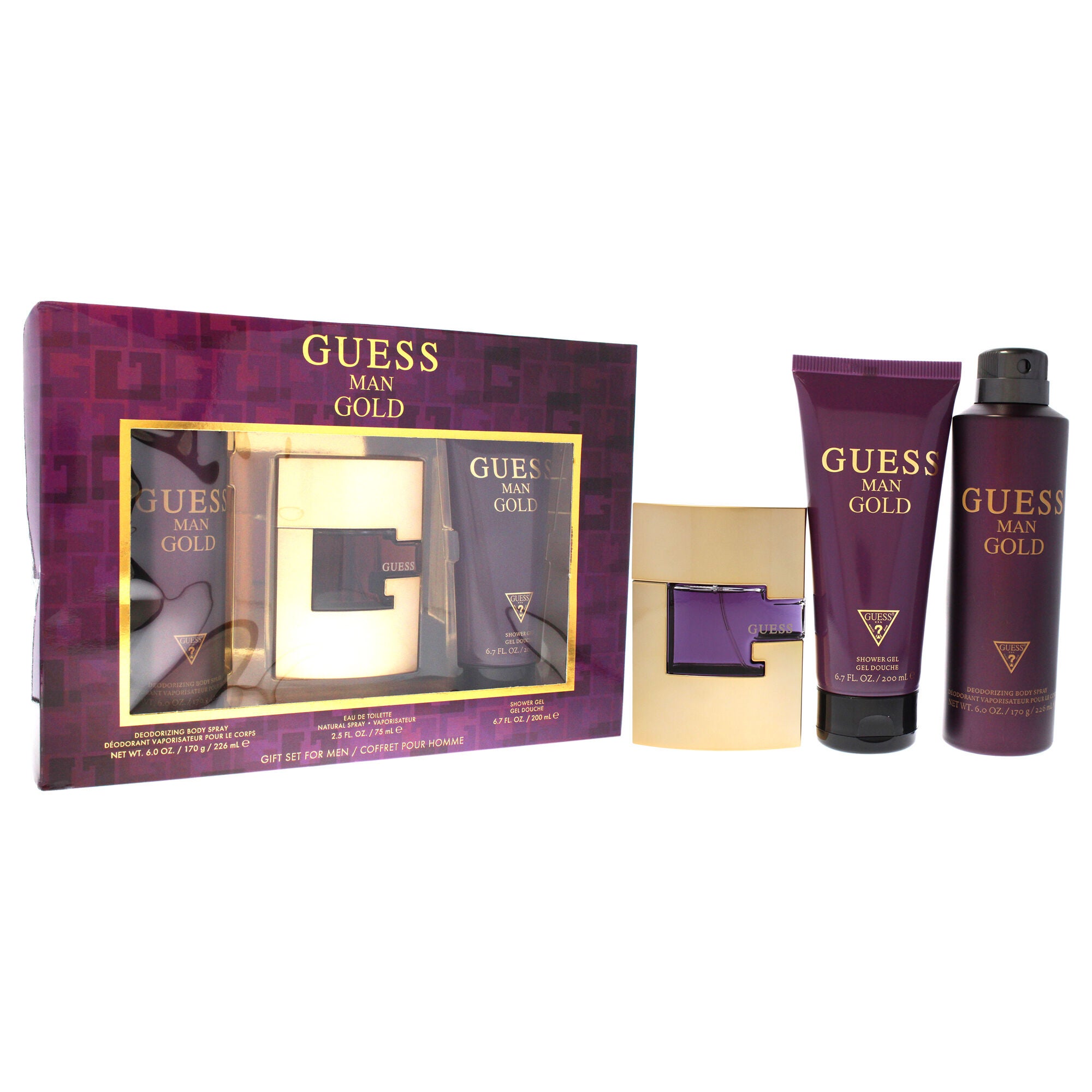 Guess Gold by Guess for Men - 3 Pc Gift Set 2.5oz EDT Spray, 6.0oz Deodorizing Body Spray, 6.7oz Shower Gel, , alternate image number 5