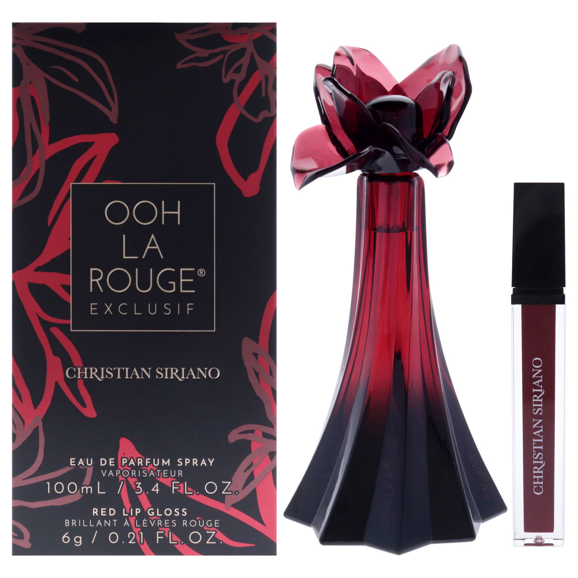 Ooh La Rouge Exclusif by Christian Siriano for Women - 2 Pc Gift Set 3.4oz EDP Spray, 0.21oz Lip Gloss - Red, See Description, hi-res image number 0