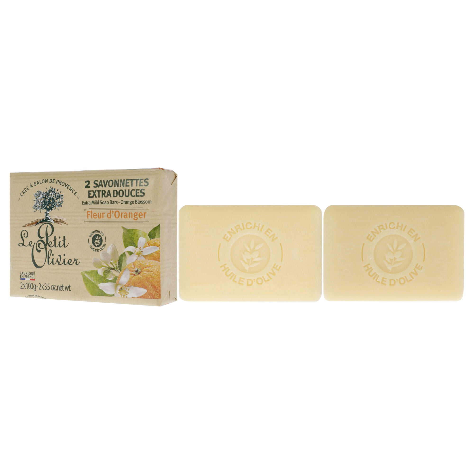 Extra Mild Soap - Orange Blossom by Le Petit Olivier for Unisex - 2 x 3.5 oz Soap, See Description, alternate image number 3