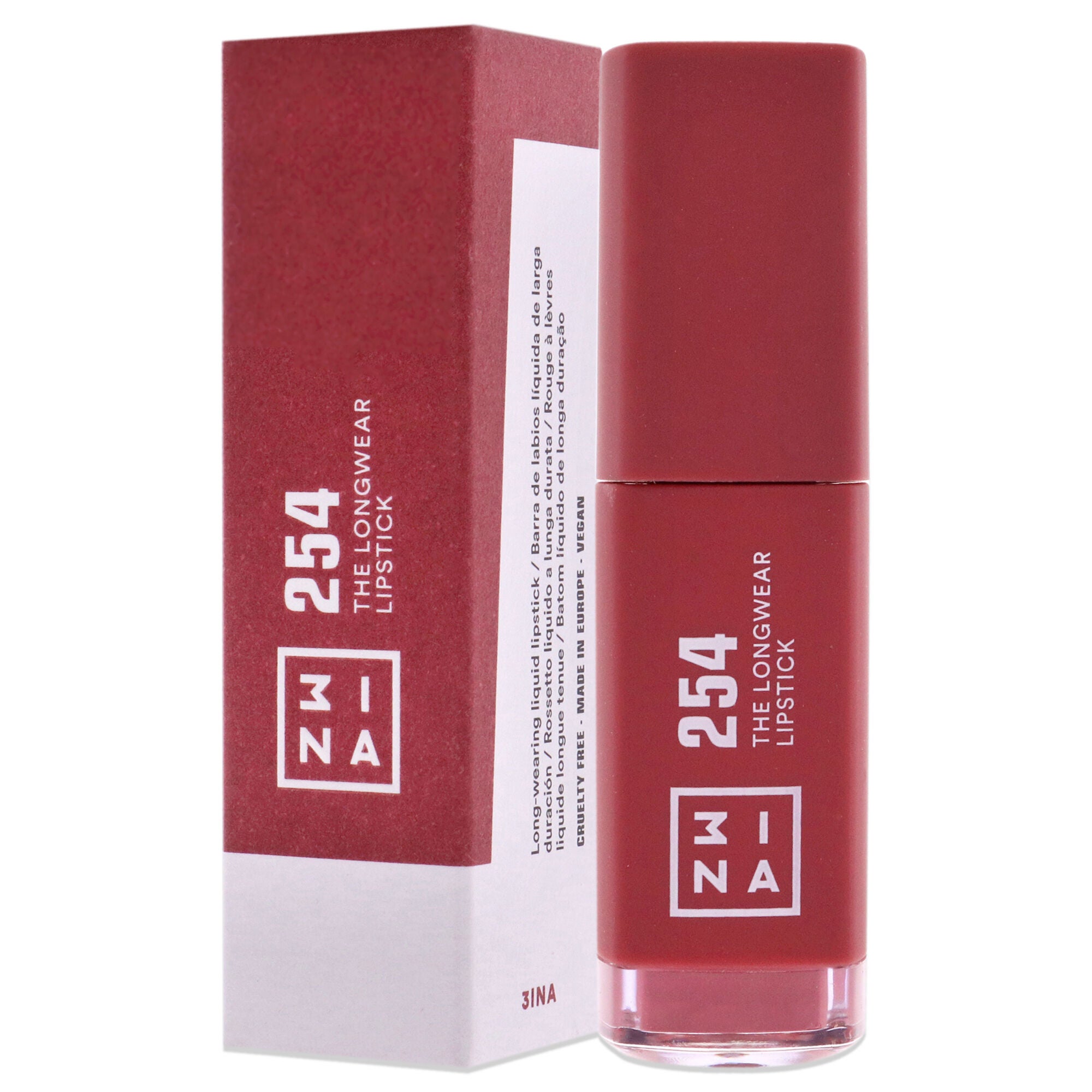 The Longwear Lipstick - 254 Dark Pink Nude by 3INA for Women - 0.20 oz Lipstick, See Description, alternate image number 3