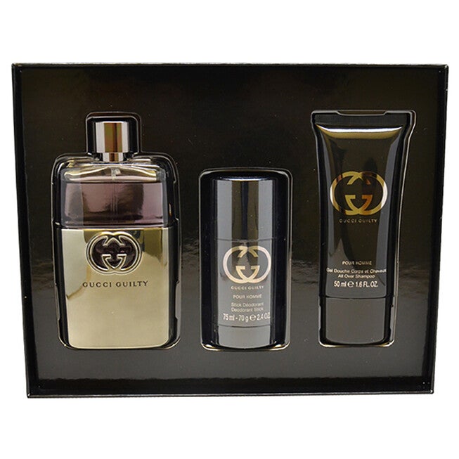 Gucci Guilty by Gucci for Men - 3 Pc Gift Set 3oz EDT Spray, 2.4oz Deodorant Stick, 1.6oz Shower Gel, NA, hi-res image number null