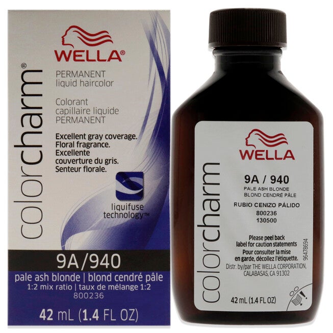 Color Charm Permanent Liquid Hair Color - 940 9A Pale Ash Blonde by Wella for Unisex - 1.42 oz Hair Color, NA, hi-res image number null