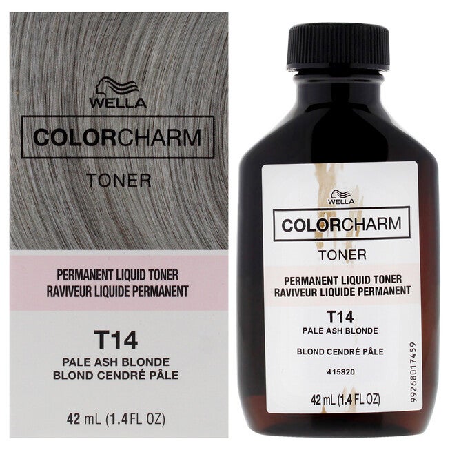 Color Charm Permanent Liquid Toner - T14 Pale Ash Blonde by Wella for Unisex - 1.4 oz Toner, NA, hi-res image number null