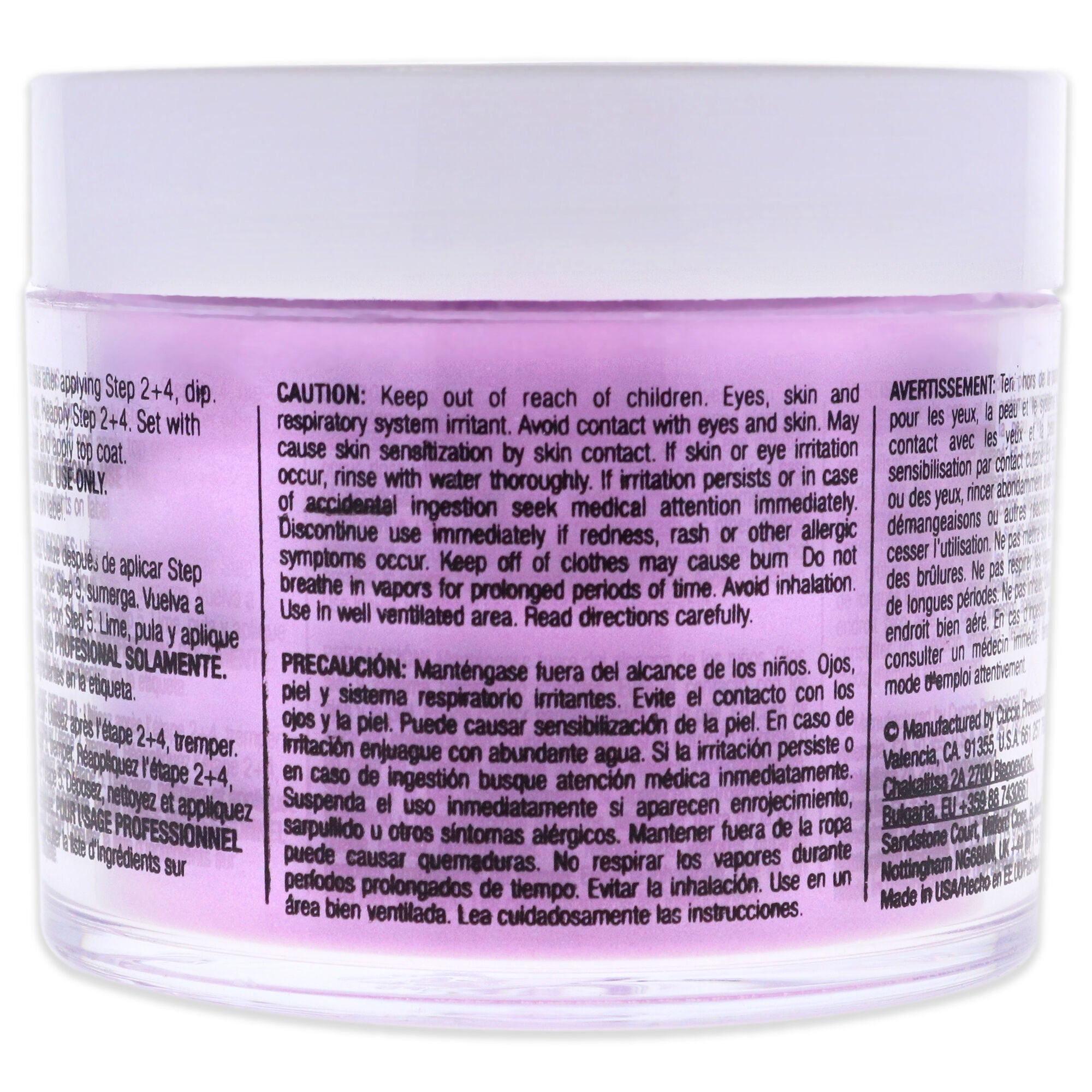 Pro Powder Polish Nail Colour Dip System - Cotton Candy Sorbet by Cuccio Colour for Women - 1.6 oz Nail Powder, Purple, alternate image number 2