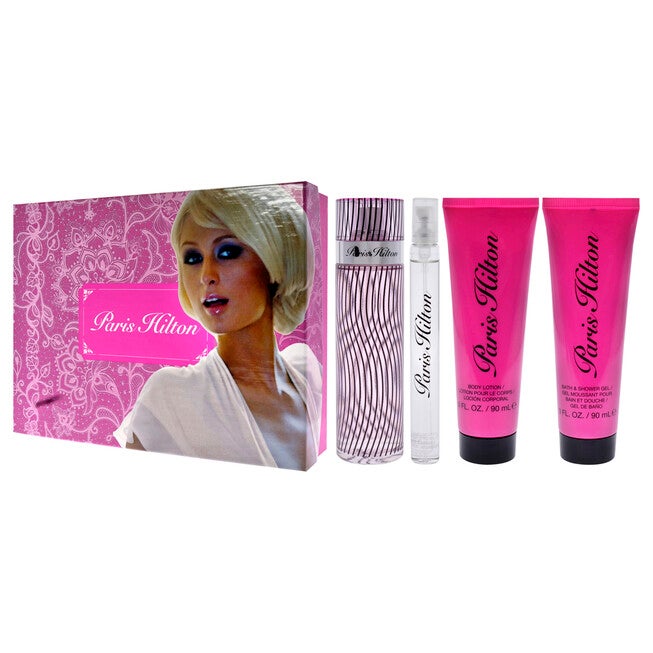 Paris Hilton by Paris Hilton for Women - 4 Pc Gift Set 3.4oz EDP Spray, 0.34oz EDP Spray, 3oz Body Lotion, 3oz Bath and Shower Gel, NA, alternate image number null